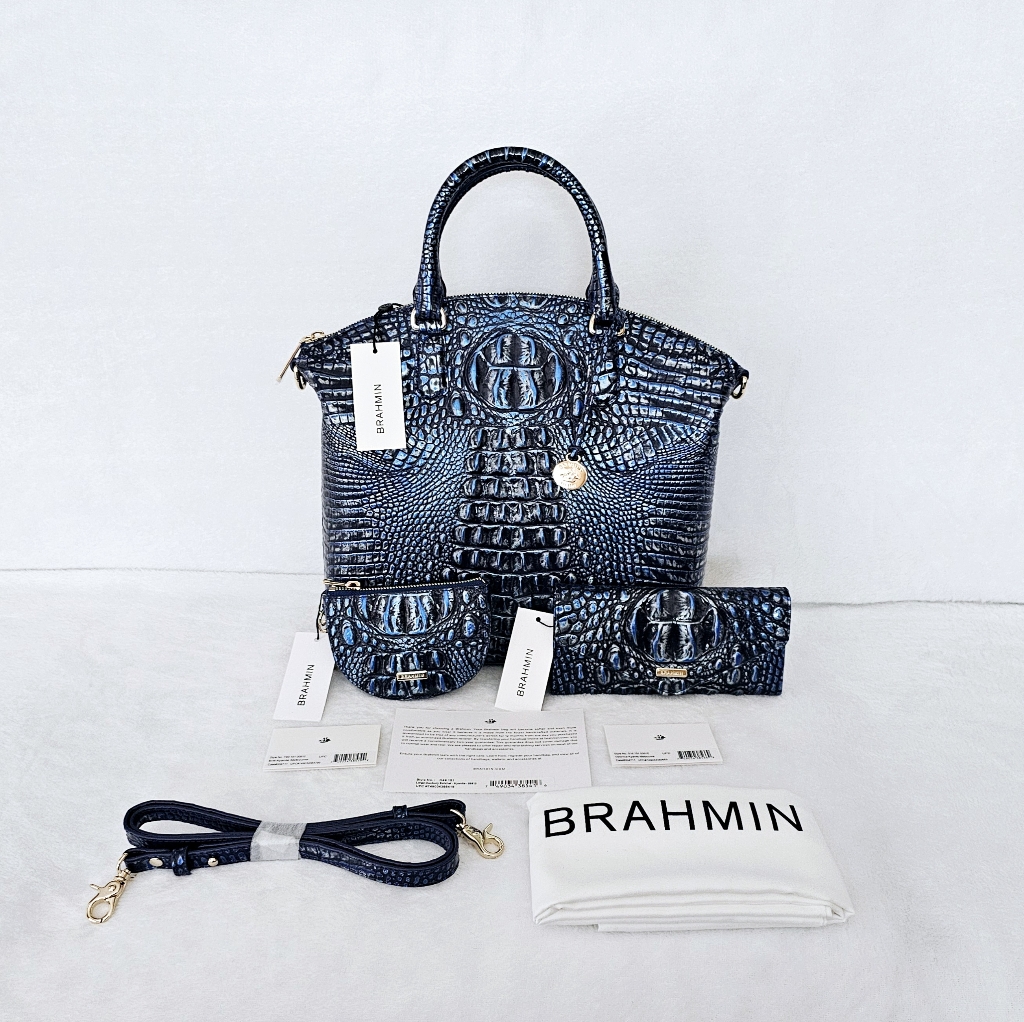 Nwt Brahmin Kyanite Large Duxbury, Veronica Wallet & Britt Coin Holder
